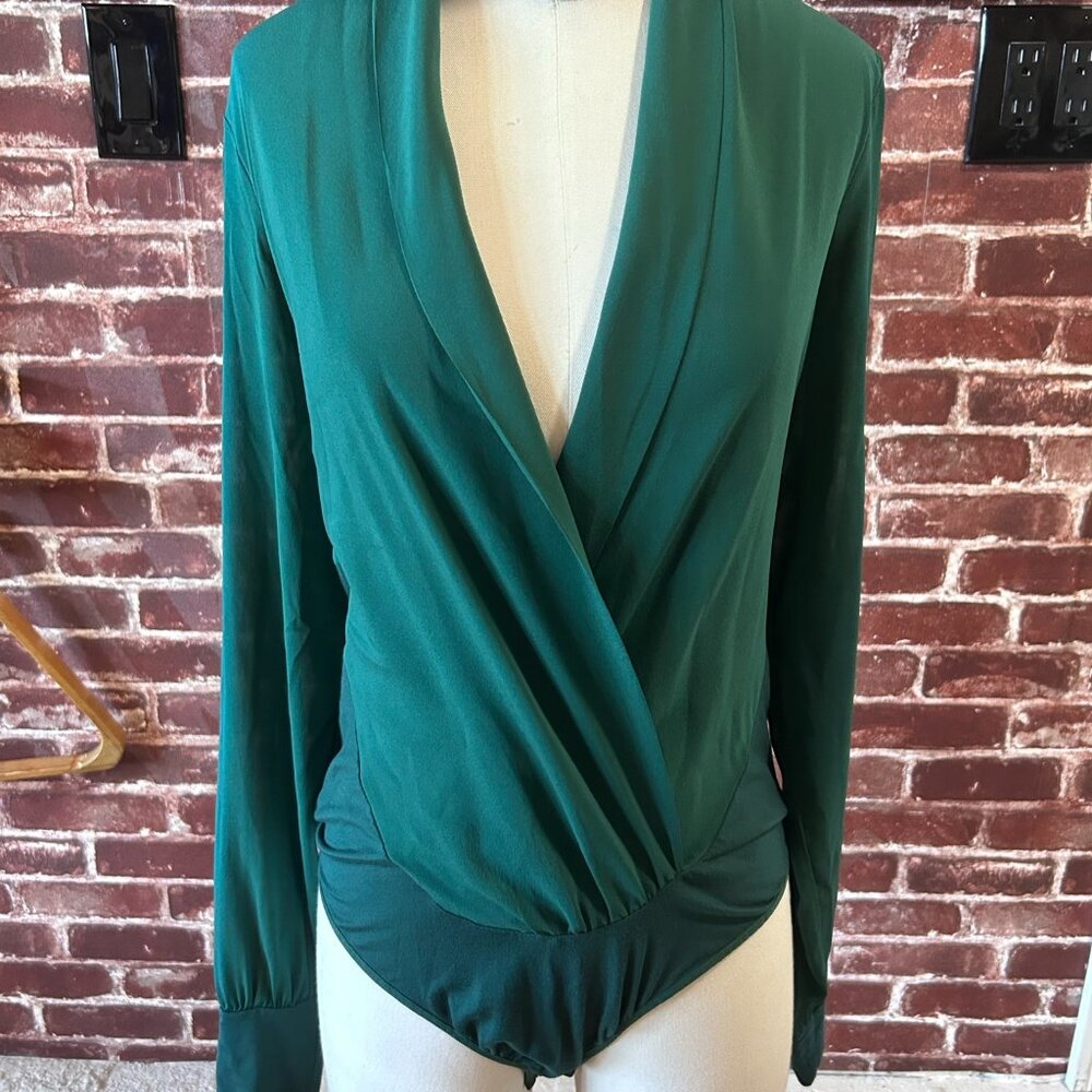 BEBE Long Sleeve Bodysuit Blouse, Size Large